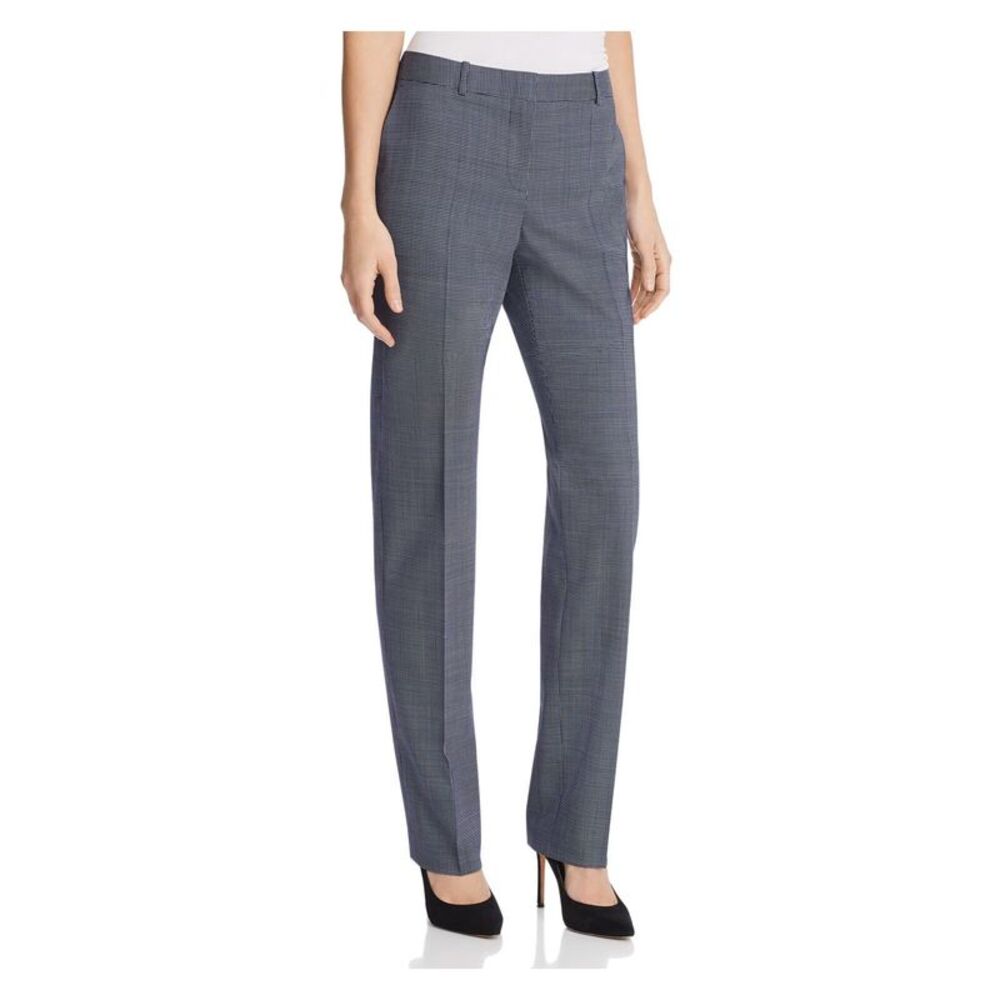 HUGO BOSS Womens Blue Stretch Zippered Pocketed Wear To Work Pants 6